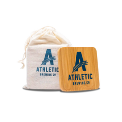 Athletic Brewing Bamboo Coasters Set of 4
